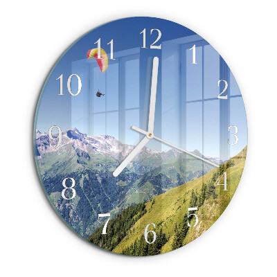Glas wanduhr Gebirge