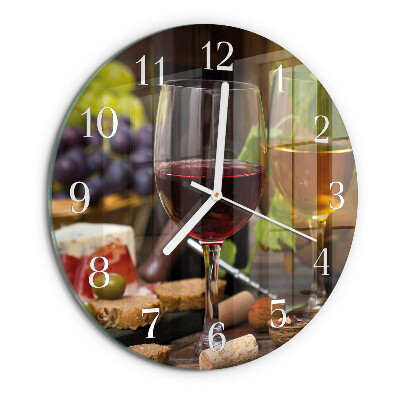 Glas wanduhr Gläser Wein