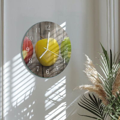 Glas wanduhr Äpfel