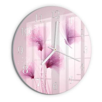 Glas wanduhr Blumen