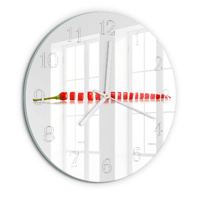 Glas wanduhr Chili-Pfeffer