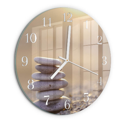 Glas wanduhr Steine