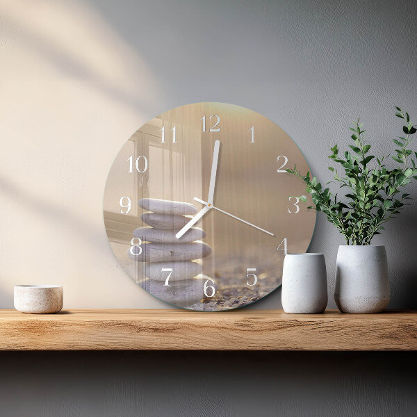 Glas wanduhr Steine