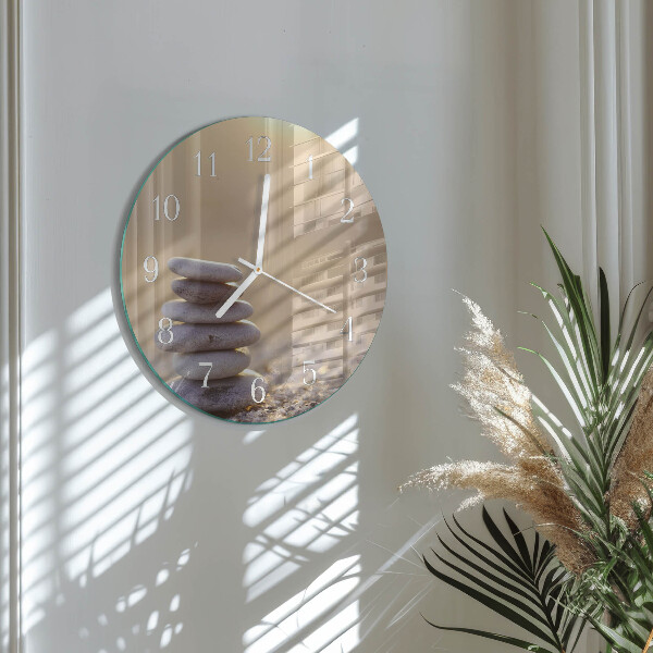 Glas wanduhr Steine