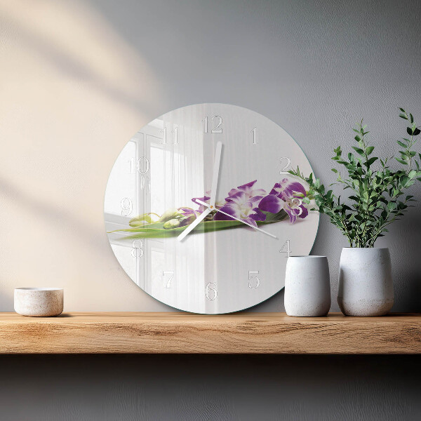 Glas wanduhr Blumen