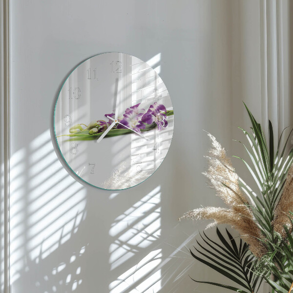 Glas wanduhr Blumen