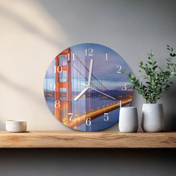 Glas wanduhr Golden Gate