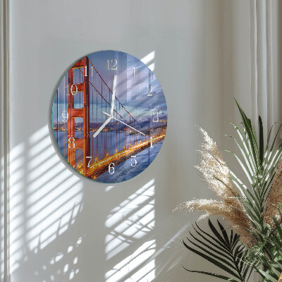 Glas wanduhr Golden Gate