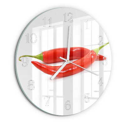 Glas wanduhr Chili-Pfeffer