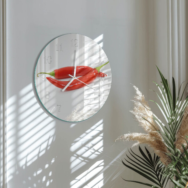 Glas wanduhr Chili-Pfeffer