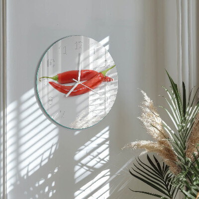 Glas wanduhr Chili-Pfeffer