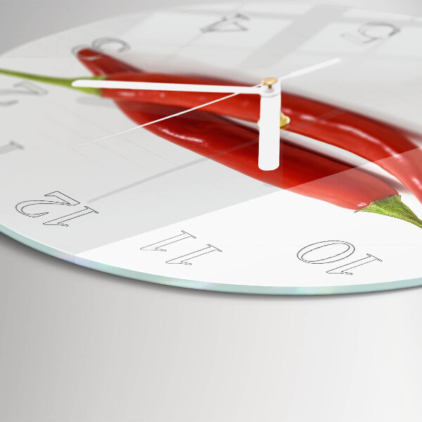 Glas wanduhr Chili-Pfeffer