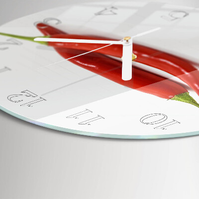 Glas wanduhr Chili-Pfeffer