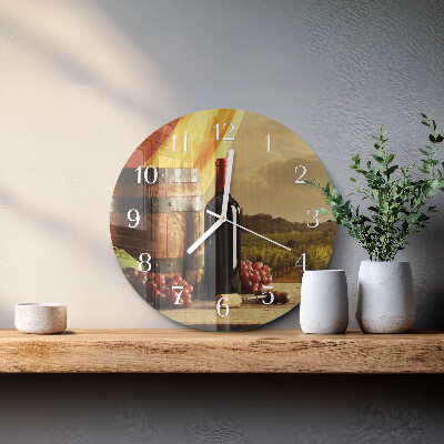 Glas wanduhr Weinfass