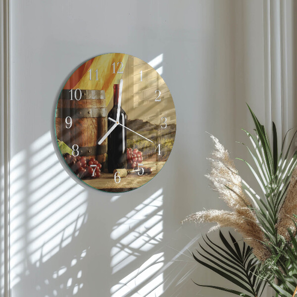 Glas wanduhr Weinfass