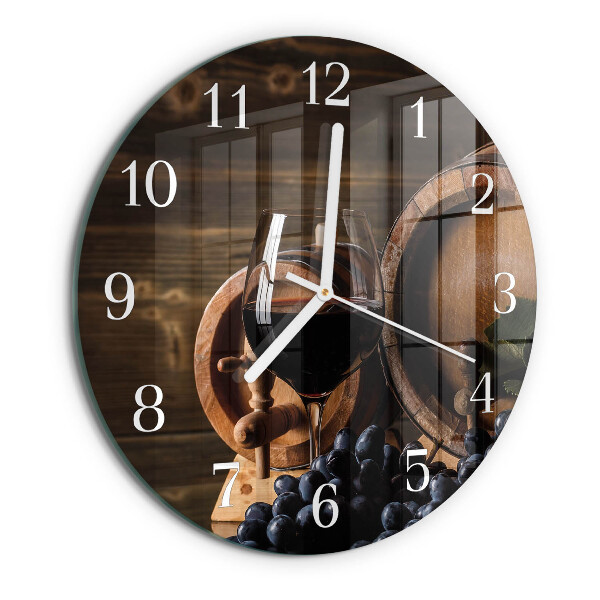 Glas wanduhr Weinfass
