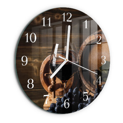 Glas wanduhr Weinfass