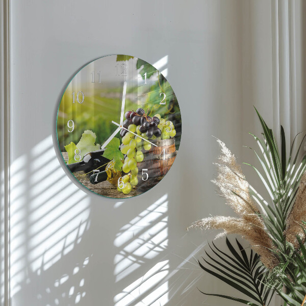 Glas wanduhr Traubenwein