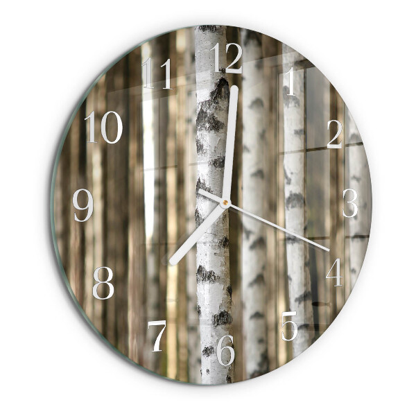 Glas wanduhr Birken