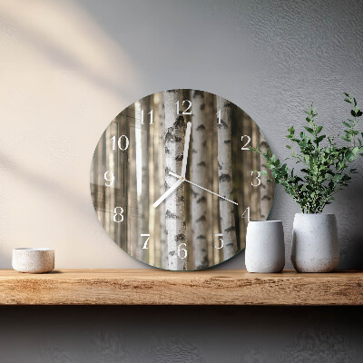 Glas wanduhr Birken