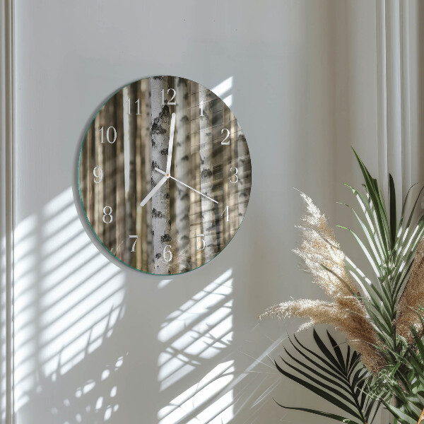 Glas wanduhr Birken