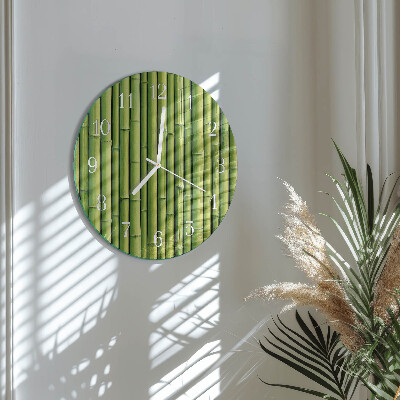 Glas wanduhr Bambus