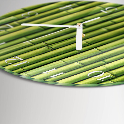 Glas wanduhr Bambus