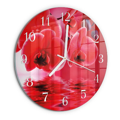 Glas wanduhr Orchidee