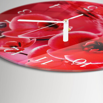 Glas wanduhr Orchidee