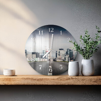 Glas wanduhr Road City