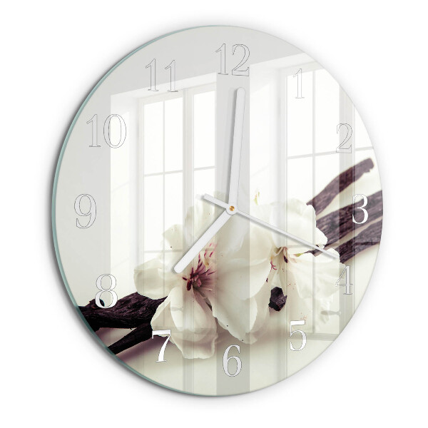 Glas wanduhr Vanille