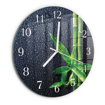 Glas wanduhr Tropfen und Bambus