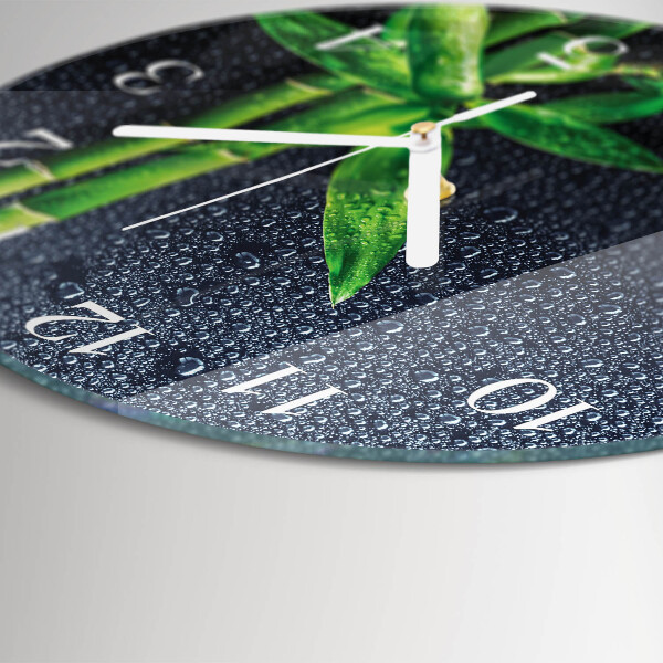 Glas wanduhr Tropfen und Bambus