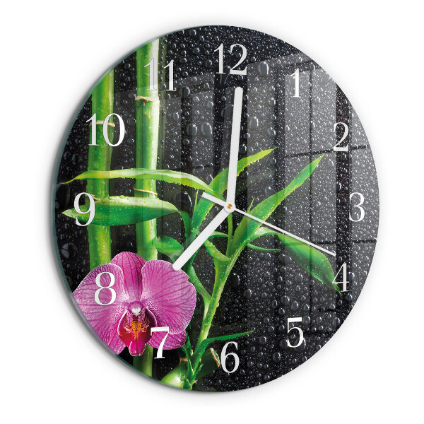 Glas wanduhr Bamboo Spa