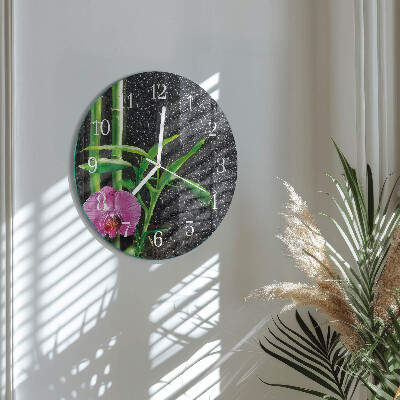 Glas wanduhr Bamboo Spa