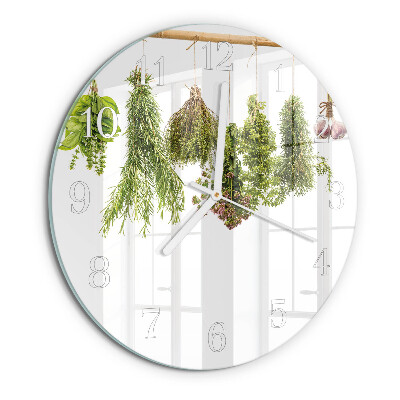 Glas wanduhr Kräuter