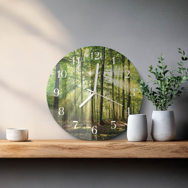 Glas wanduhr Waldnatur