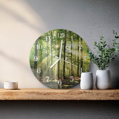 Glas wanduhr Waldnatur