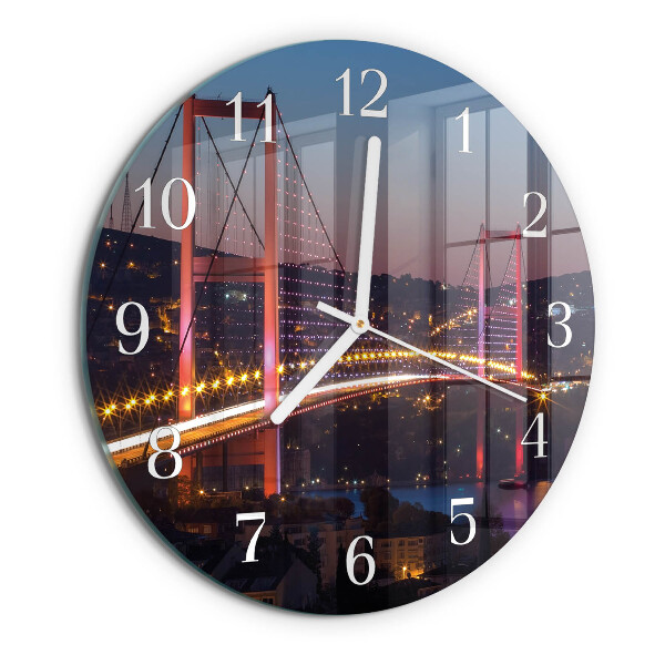 Glas wanduhr Brücke