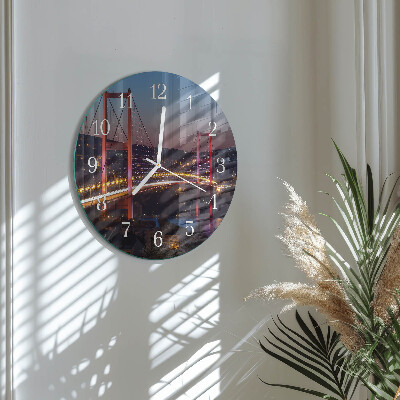 Glas wanduhr Brücke