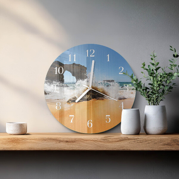 Glas wanduhr Strand