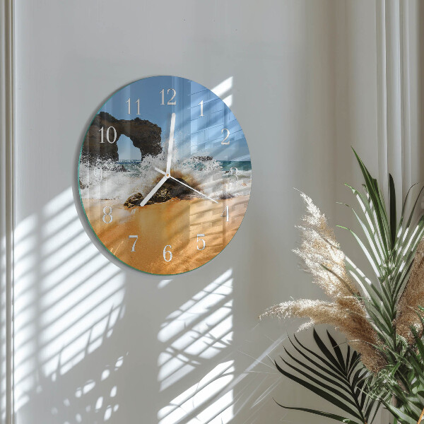 Glas wanduhr Strand