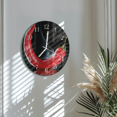 Glas wanduhr Chili-Pfeffer