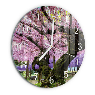 Glas wanduhr Bäume
