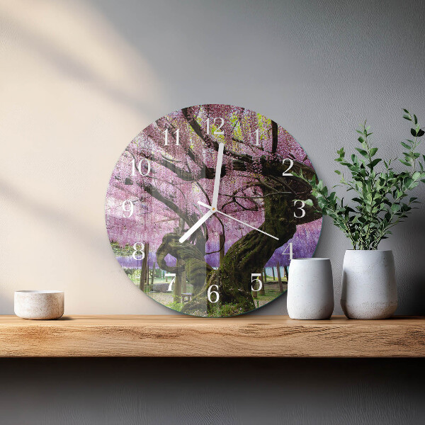 Glas wanduhr Bäume