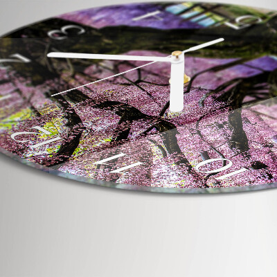 Glas wanduhr Bäume