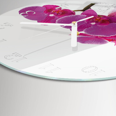 Glas wanduhr Orchidee