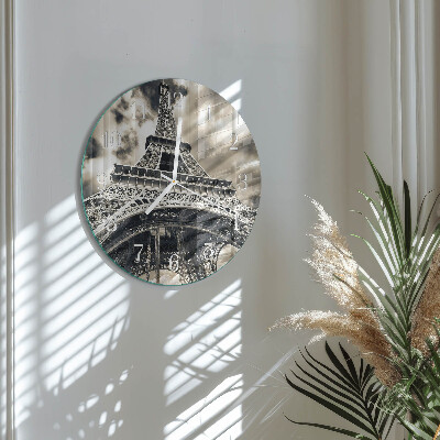 Glas wanduhr Eiffelturm