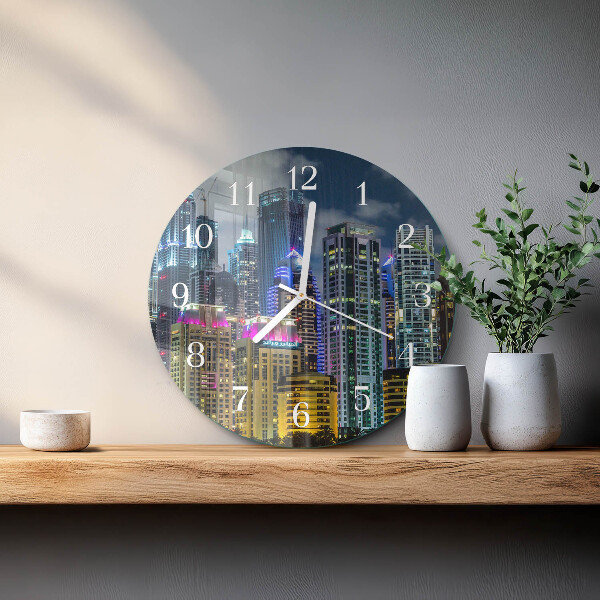 Glas wanduhr Stadt