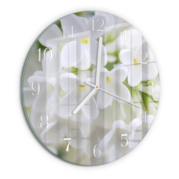 Glas wanduhr Blumen